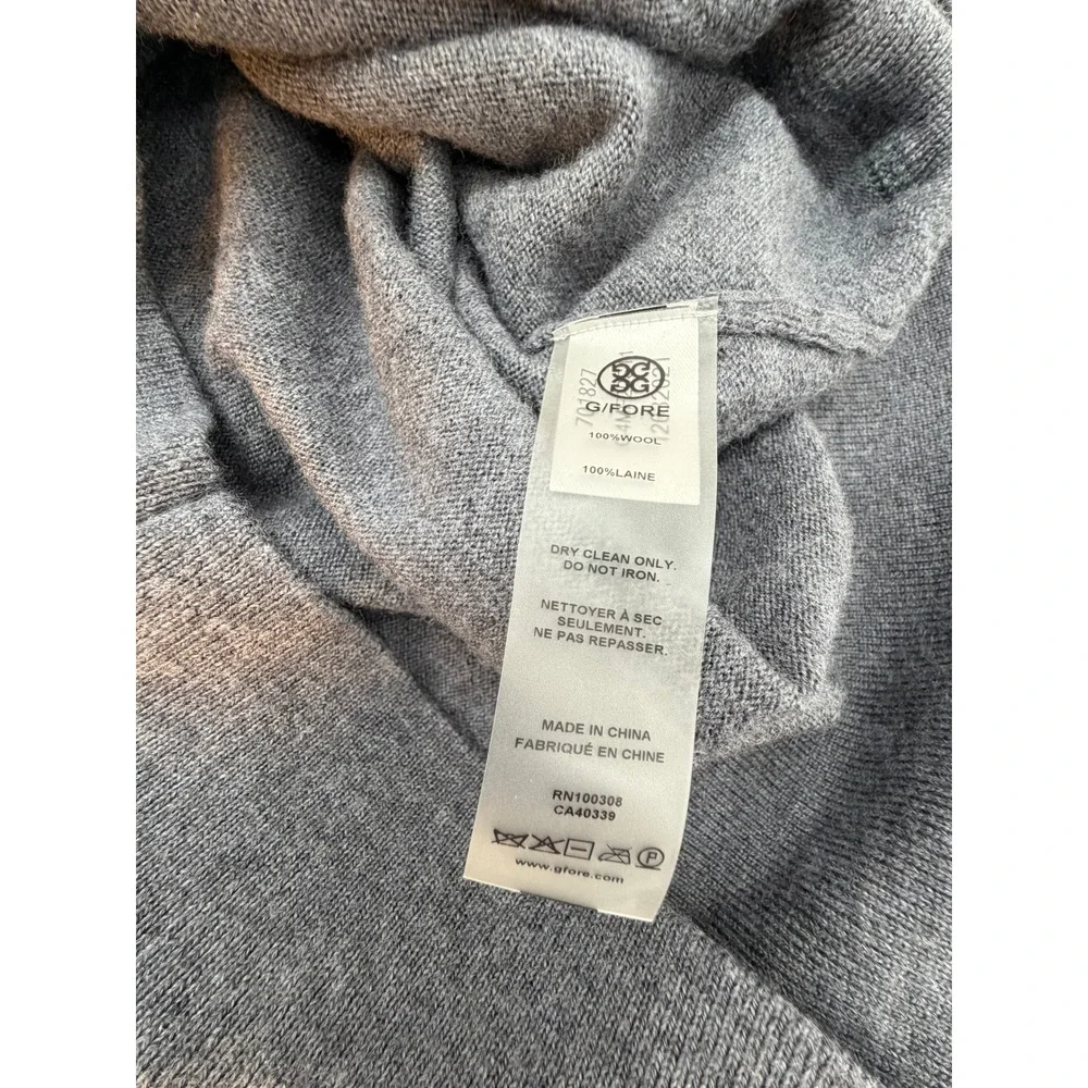 G/Fore Golfcore 100% Wool Crewneck Sweater Mens Large Gray Old Money Preppy